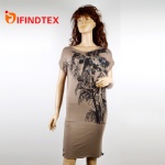 Ladies knitted dress, with jersey and sequins