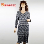 Ladies knitted dress, 75%viscose 20%polyester 5%spandex
