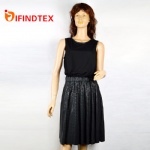 Ladies knitted dress, upper body: jersey  lower hem: PU