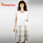 Ladies knitted dress, with roma and lace