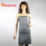 Ladies knitted dress, with jersey, mesh and embroider