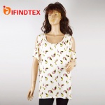 Ladies knitted T-shirt, with jersey fabric