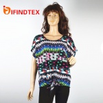 Ladies knitted T-shirt, with jersey fabric