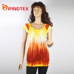 Ladies knitted T-shirt, with jersey fabric