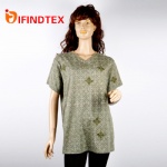 Ladies knitted T-shirt, 100% cotton