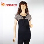 Ladies knitted T-shirt, with jersey fabric