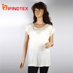 Ladies jersey T-shirt, with fibres metallisees, 100% cotton
