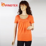 Ladies knitted T-shirt, with jersey fabric