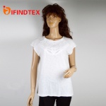 Ladies knitted T-shirt, with jersey fabric