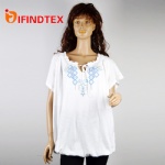 Ladies knitted T-shirt, with jersey fabric