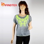 Ladies knitted T-shirt, with jersey fabric