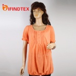 Ladies knitted T-shirt, with jersey fabric