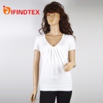 Ladies knitted T-shirt, 90%cotton 5%elastane