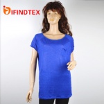 Ladies knitted T-shirt, with jersey fabric