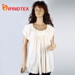 Ladies knitted T-shirt,  jersey sequin embroidery and chemical lace