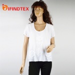 Ladies woven top, with sequin embroidery