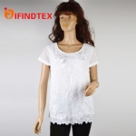 Ladies woven top, with sequin embroidery