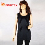 Ladies knitted T-shirt, with jersey fabric and lace