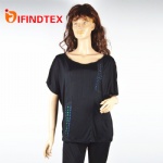 Ladies knitted T-shirt, jersey fabric 100%cotton