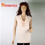 Ladies top, 55%polyester 45%viscose in the front, 95%viscose 5%elastane in the back