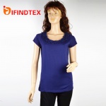 Ladies knitted T-shirt, 60%cotton 40%viscose