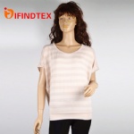 Ladies knitted T-shirt, 60%viscose 35%fibres metallisees 5%elastane