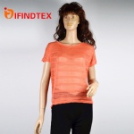 Ladies knitted T-shirt, 100%polyester