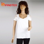 Ladies knitted T-shirt, 95%cotton 5%elastane