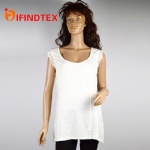 Ladies knitted T-shirt, 70%cotton 30%polyester