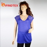 Ladies knitted T-shirt  70%linen 22%cotton 8%nylon