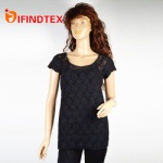 Ladies top, 51%viscose 38%polyester 9%fibres metallisees 2%elastane