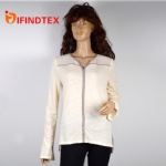 Ladies knitted top, with jersey fabric