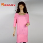 Ladies knitted T-shirt, with jersey fabric