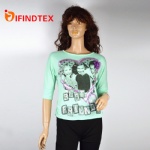 Ladies knitted top, 65%polyester 35%viscose in the front, 100%polyester