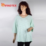 Ladies knitted pullover, with jacquard fabric   50%cotton 50%polyester