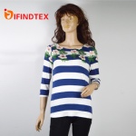 Ladies knitted top, 95%viscose 5%elastane