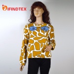 Ladies knitted pullover, with terry fabric and mesh