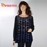 Ladies knitted top, 66%viscose 34%polyester