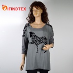 Ladies knitted top, 95%cotton 5%elastane