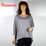 Ladies knitted top, with jersey fabric