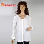 Ladies knitted top, with chiffon fabric