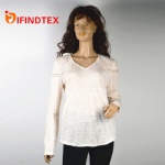 Ladies knitted top, 100%linen