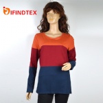 Ladies knitted top, with jersey fabric