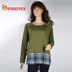 Ladies knitted top, 65%polyester 35%viscose