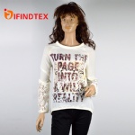 Ladies knitted top, with chiffon and lace
