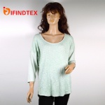 Ladies knitted top, 62%polyester 33%rayon 5%elastane