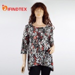 Ladies knitted top, 62%polyester 33.5%rayon 4.5%elastane