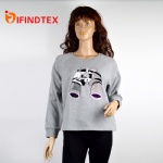 Ladies knitted pullover, with terry fabric