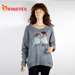 Ladies knitted pullover, with fleece sequin embroidery