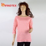 Ladies knitted top, with jersey fabric